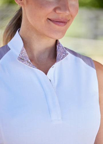 Kerrits Affinity Sleeveless Show Shirt- Rose Dust and Rose Floral